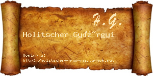 Holitscher Györgyi névjegykártya